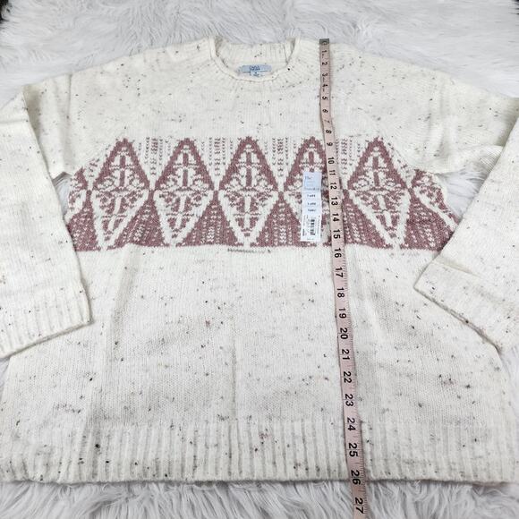 Cozy Sweater Women's XL Croft & Barrow Crewneck Sweater in Lilac Fairisle New - Picture 5 of 6